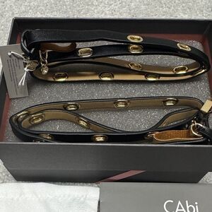 NWT NIB Cabi Et Cetera Black Leather Wraparound Ankle Straps